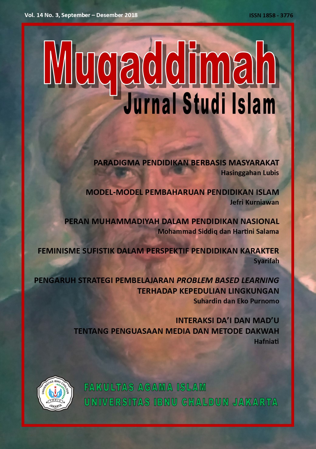 					View Vol. 14 No. 3 (2018): Muqaddimah: Jurnal Studi Islam
				