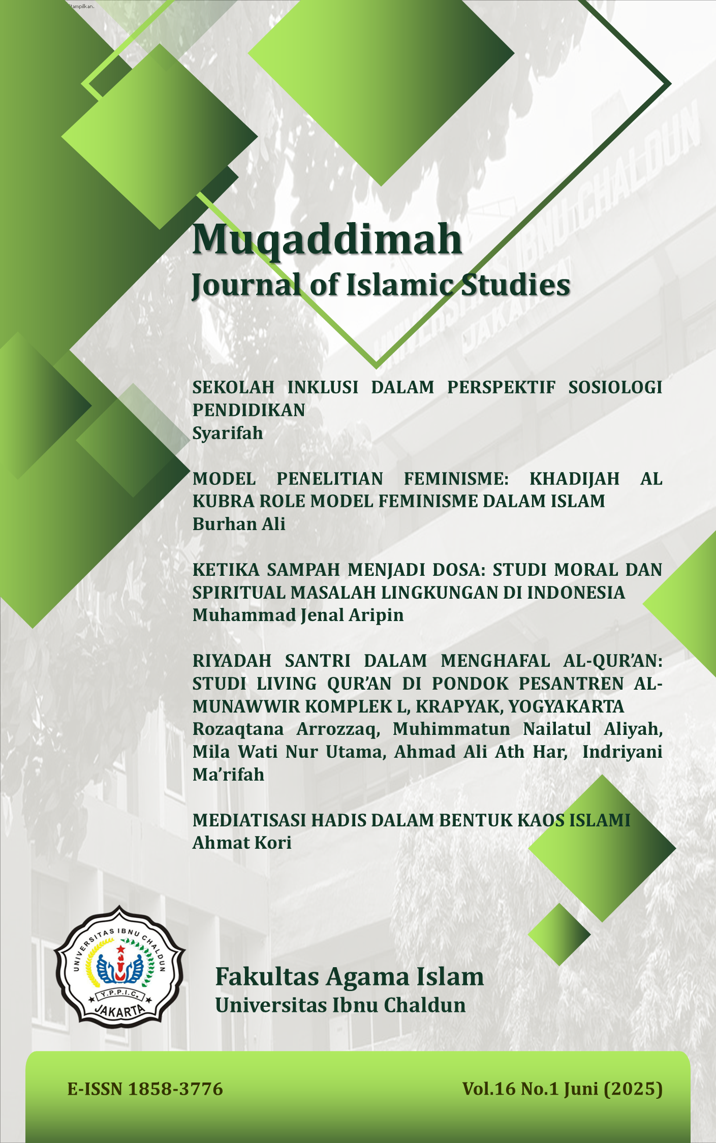 View Vol. 16 No. 1 (2025): Muqaddimah: Journal of Islamic Studies