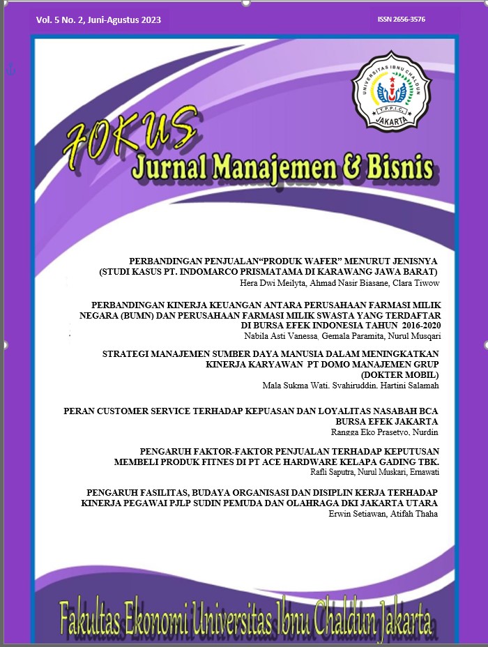 					View Vol. 5 No. 2 (2023): Fokus: Jurnal Manajemen & Bisnis
				