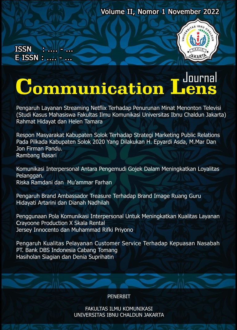 					Lihat Vol 2 No 1 (2022): Journal Communication Lens
				