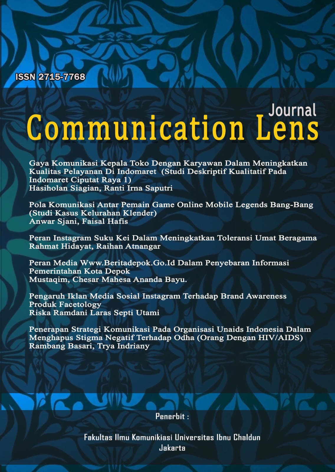 					View Vol. 5 No. 2 (2025): Vol. 5 No. 2 (2025): Journal Communication Lens
				